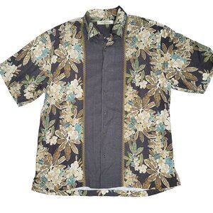 Tommy Bahama 100% silk Men's Floral Button-Down Shirt Size XL tropical vacation.